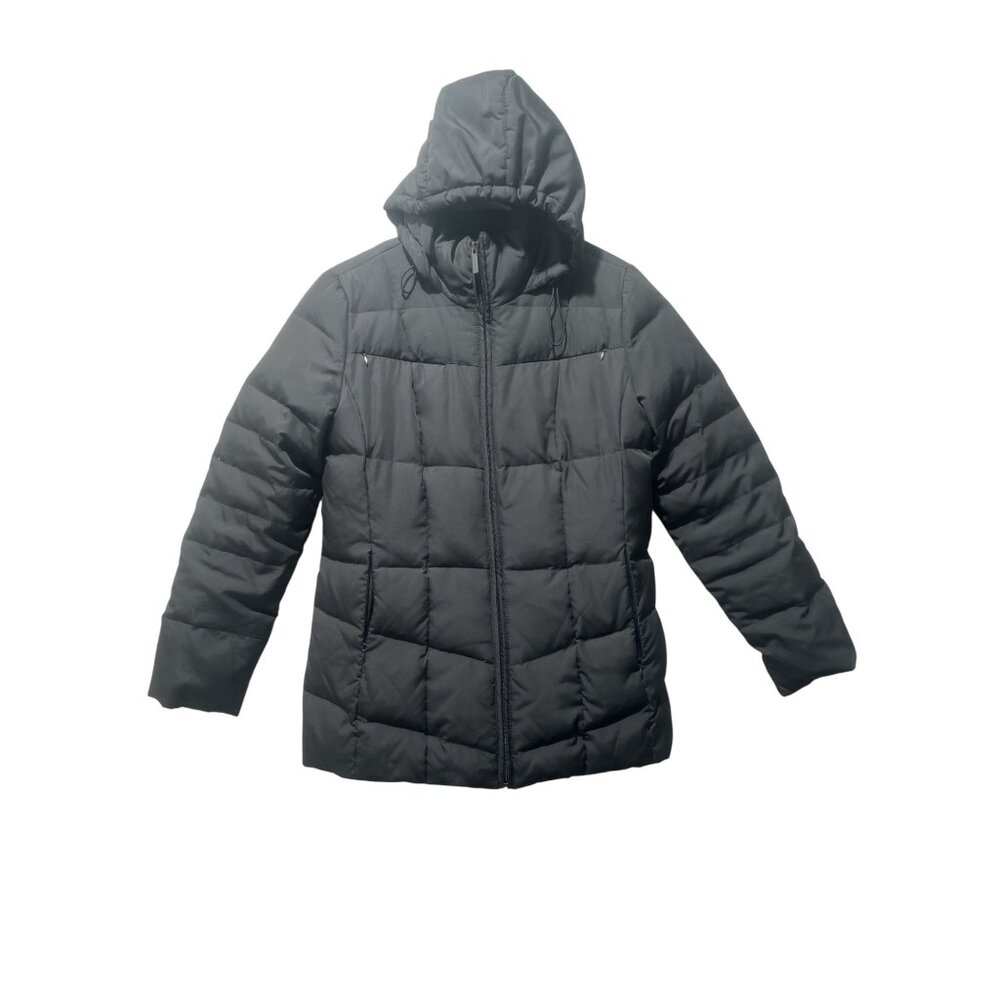 Marvin Richards Down Puffer Ski Jacket Womens Small Black Hooded Quilted Winter